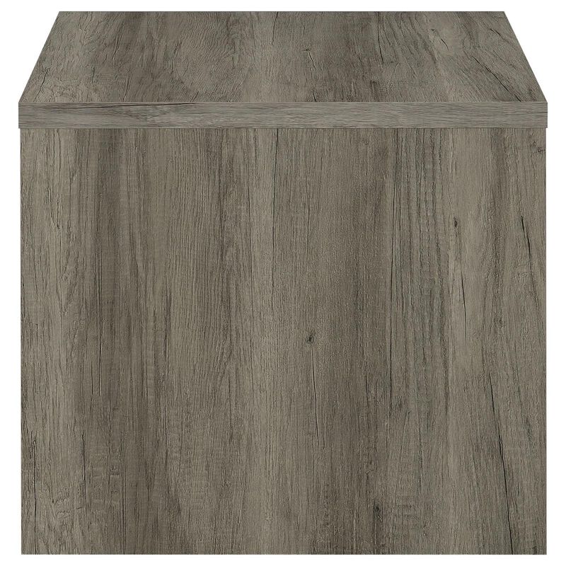 Benjara Lix 24 Inch Square End Table with 1 Drawer, Rustic Weathered Gray Finish