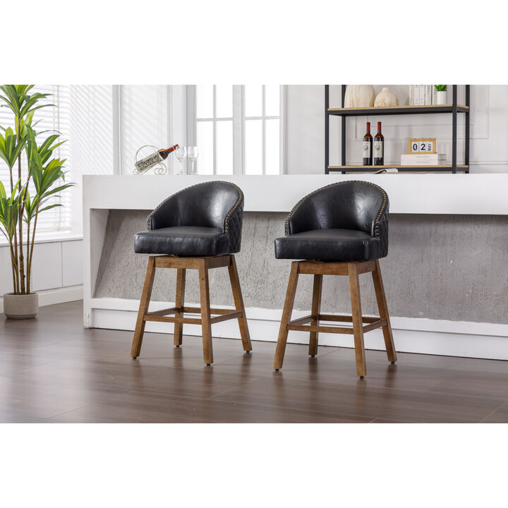 Kitchen Counter Height 360 Degree Swivel Bar Stools Set