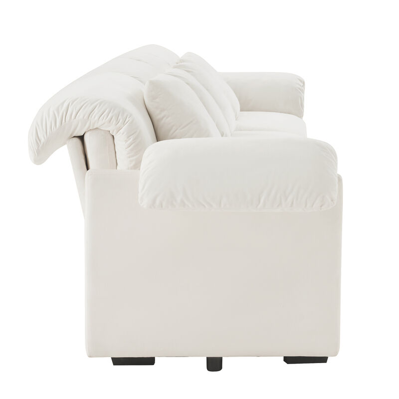 Merax Velvet Loveseat Sofa with Hidden Storage