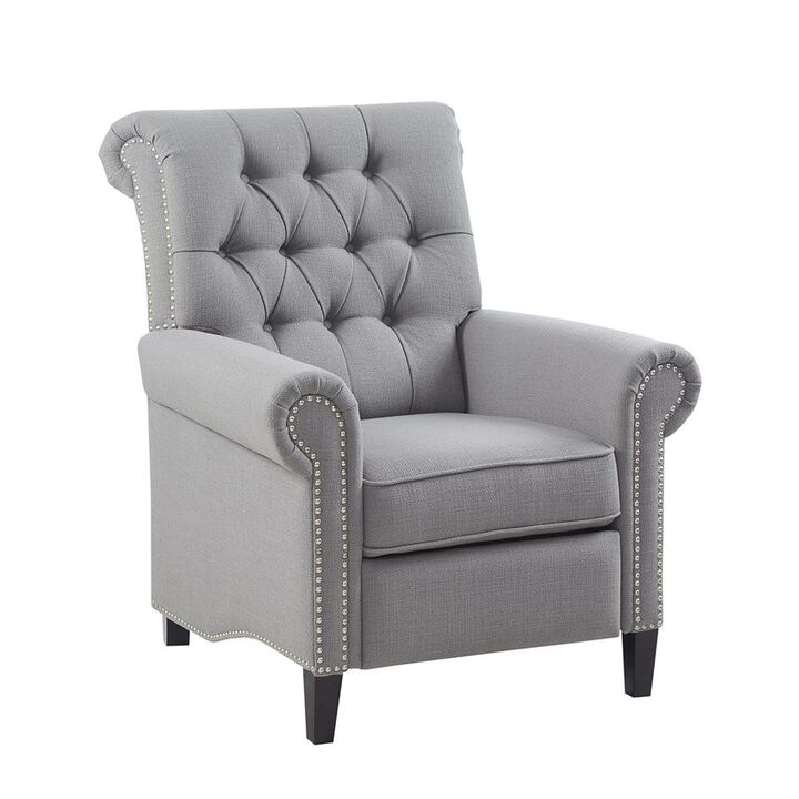 Belen Kox Button-Tufted Grey Push Back Recliner, Belen Kox