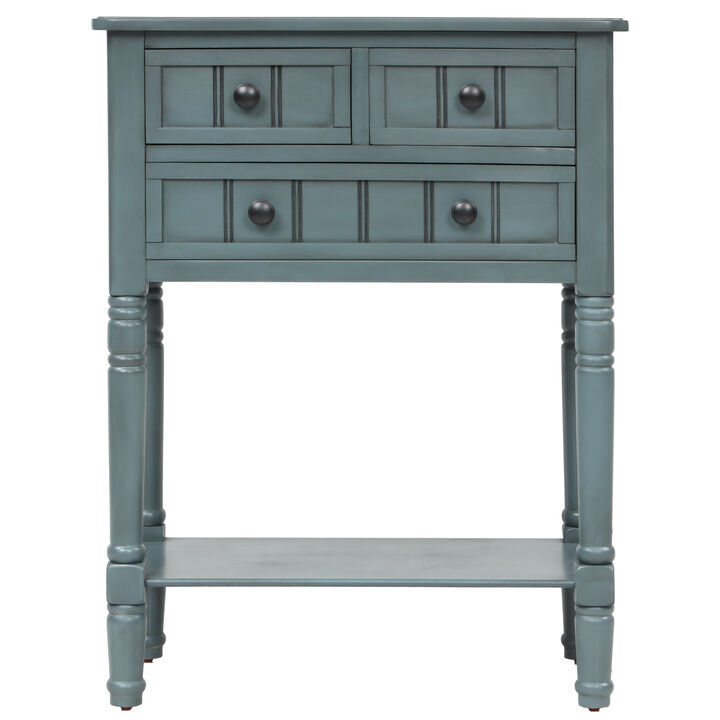 23.7 in. Rectangle Wood Console Table with 3 Drawers