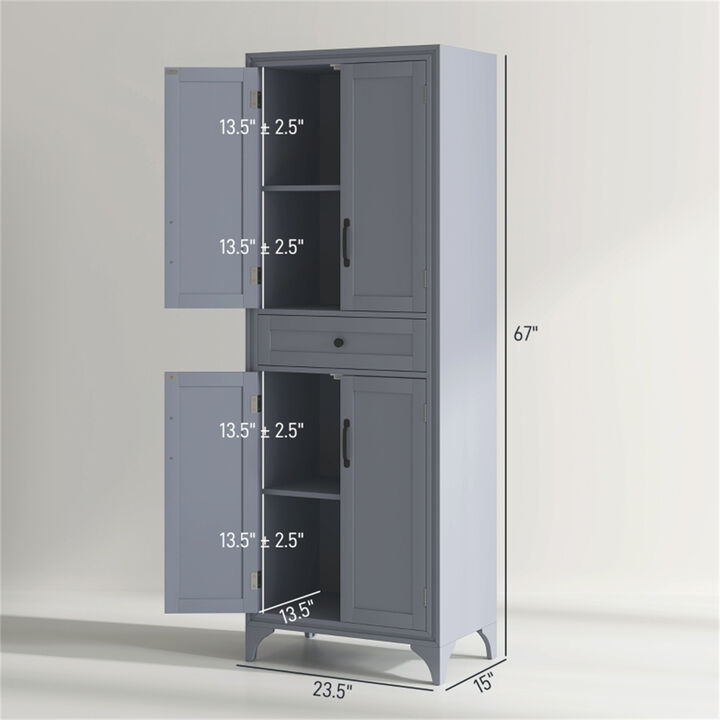 Multi-Functional Kitchen Cabinet with Adjustable Shelves