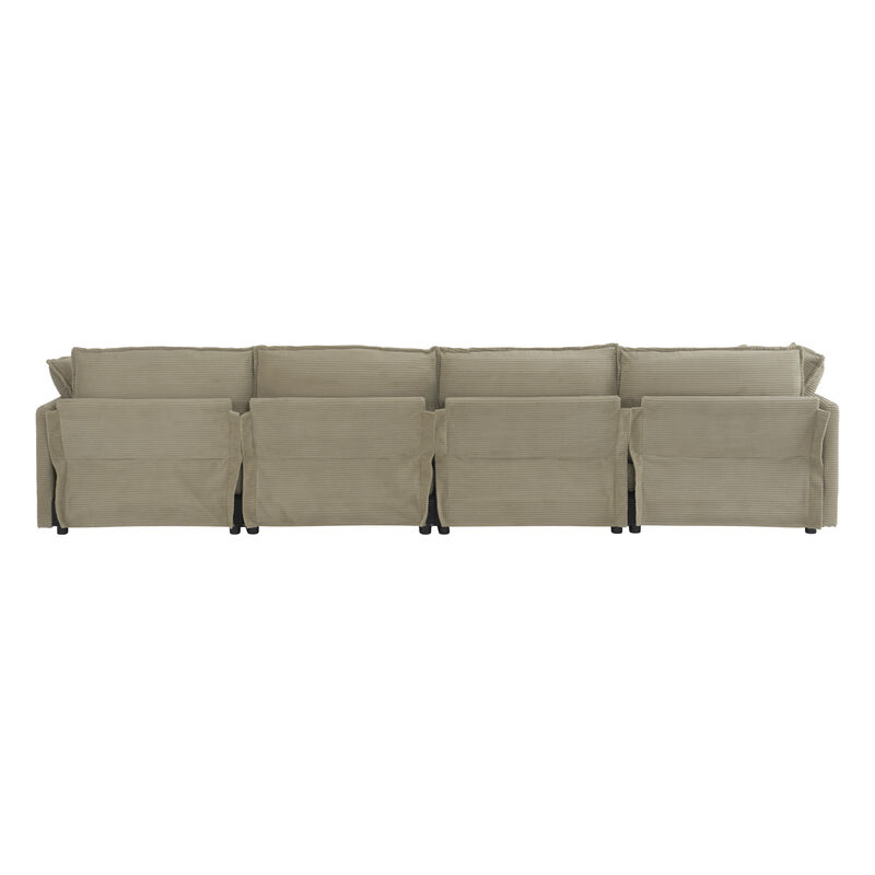 Merax Modern Corduroy Modular Sofa Couch for Living Room