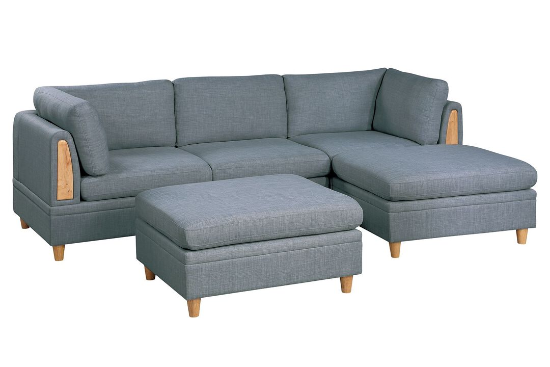 5 Piece Modular Sectional Set with Ottomans