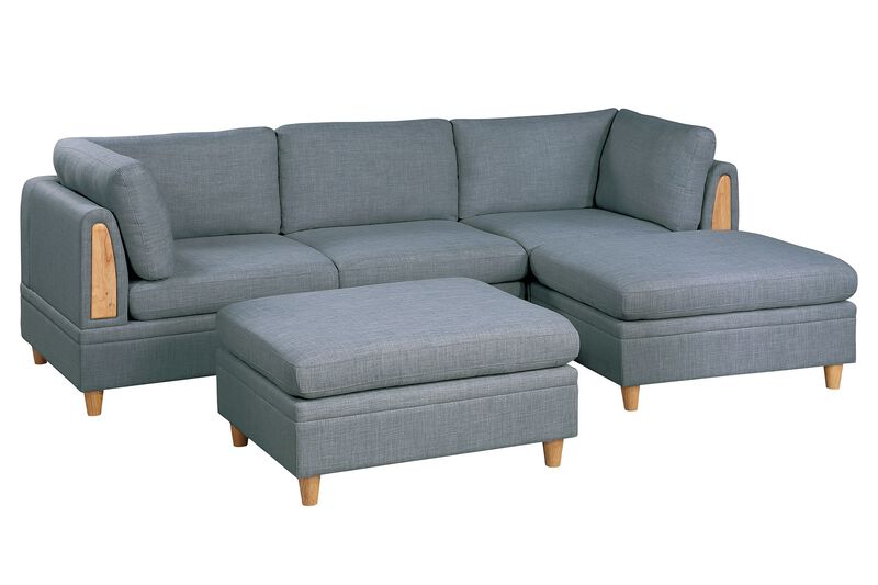 5 Piece Modular Sectional Set with Ottomans