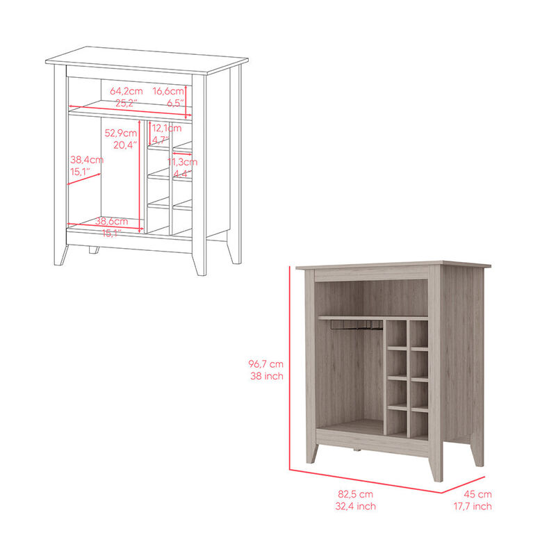Bar Cabinet Castle, Living Room, Light Gray