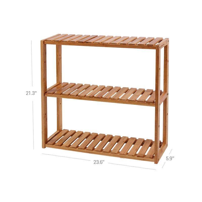 Stylish Adjustable Bamboo 3-Tier Rack for Bathroom, Kitchen, and Living Room Storage Solution