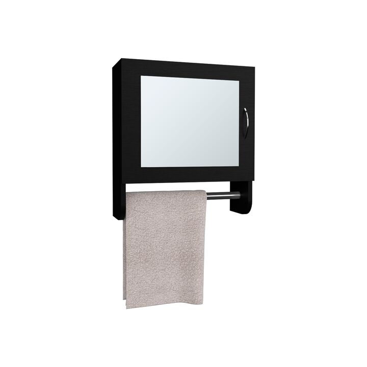 Beaver Medicine Cabinet 19.70" H, with 1 Door, 2 Shelves, 1 Mirror, Black