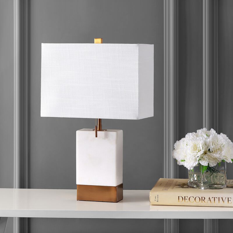 Trevor Marble/Iron Gold Modern Console LED Table Lamp