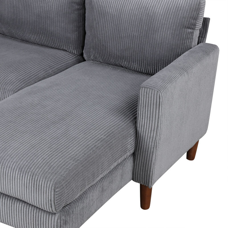 Merax Corduroy Fabric U-shaped Sofa Couch