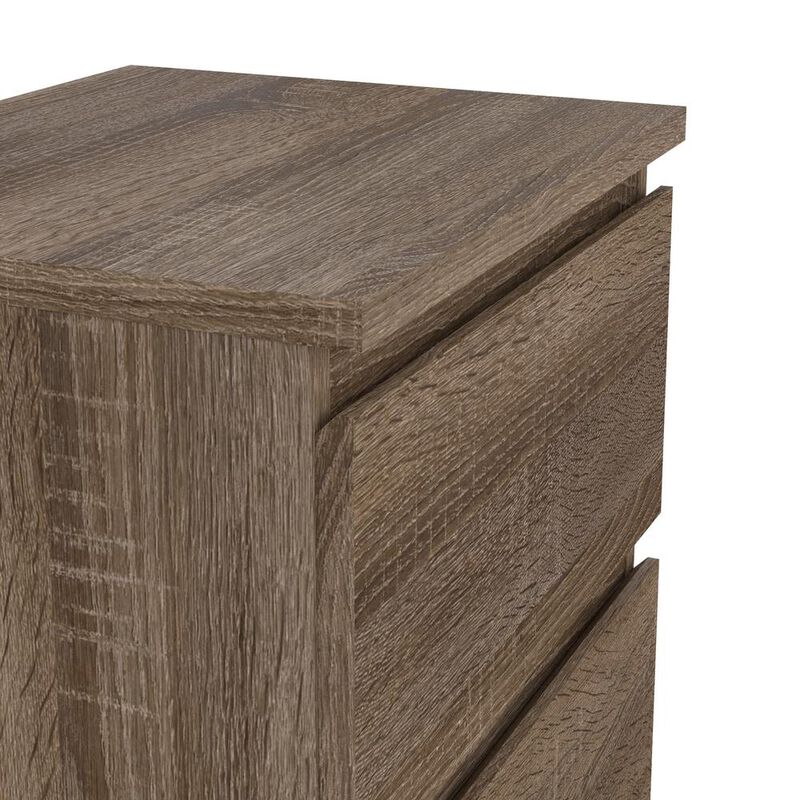 Tvilum Aurora 2 Drawer Nightstand, Truffle Oak
