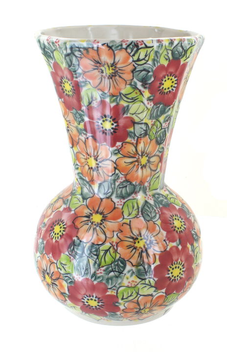 Blue Rose Polish Pottery Butterfly Vase