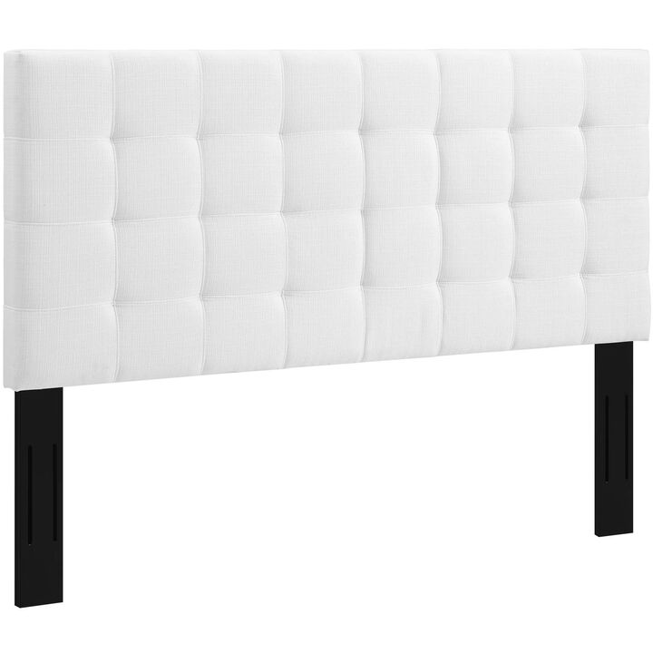 Modway - Paisley Tufted Full / Queen Upholstered Linen Fabric Headboard White