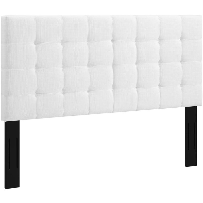 Modway - Paisley Tufted Full / Queen Upholstered Linen Fabric Headboard White