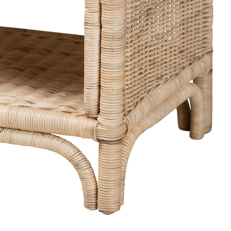 Bali & Pari Magni Modern Bohemian Natural Brown Rattan 1-Drawer Nightstand