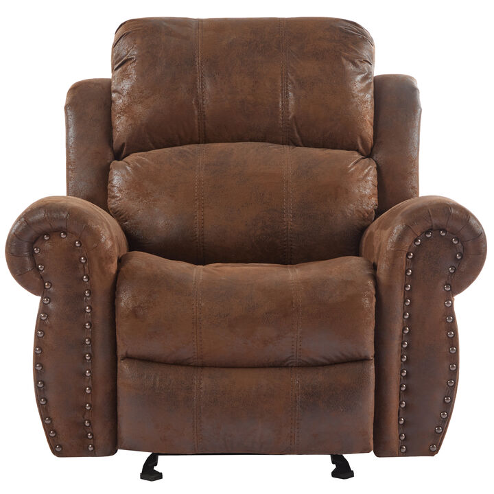 Merax Manual Suede Glider Standard Recliner Chair