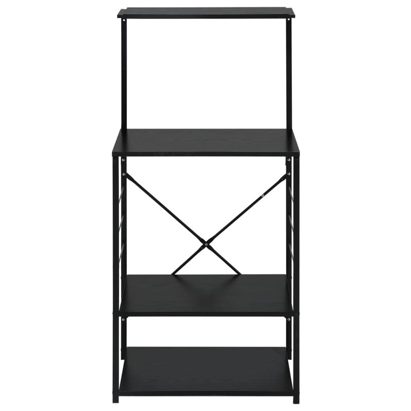 vidaXL Microwave Cabinet Black 23.6"x15.6"x48.4" Engineered Wood