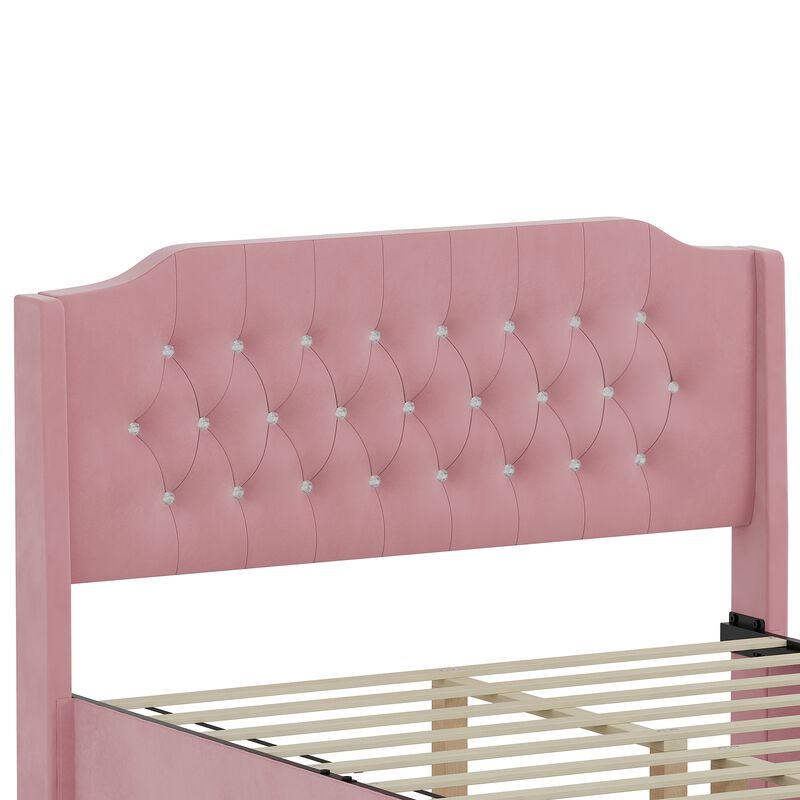 Merax Tufted Upholstered Platform Bed Frame with Headboard