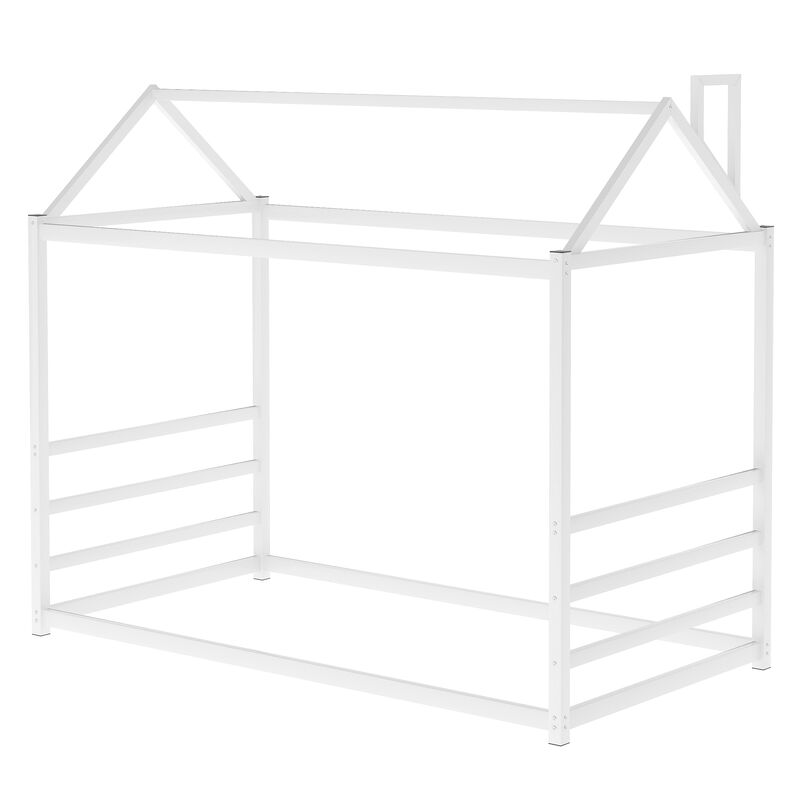 Streamdale House Platform Bed With Roof And Chimney Design