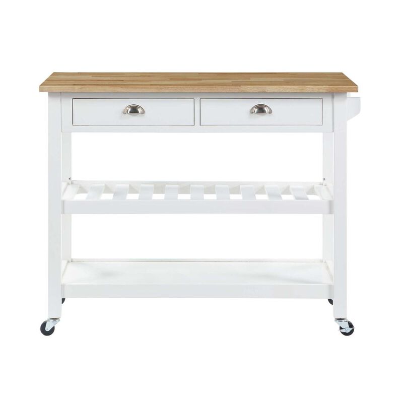 Convenience Concepts American Heritage 3 Tier Butcher Block Kitchen Cart with Drawers