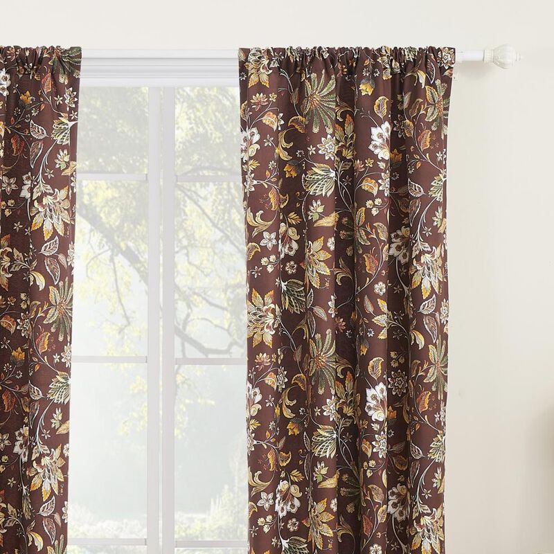 Barefoot Bungalow Audrey Curtain Panel Set - 84x84", Chocolate