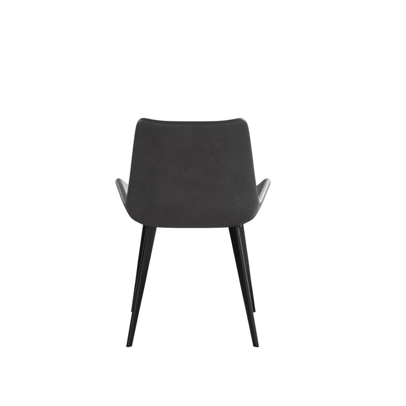 Modern Dining Chair Living Room Black Metal Leg Dining Chair-Grey-4 Pieces/Ctn