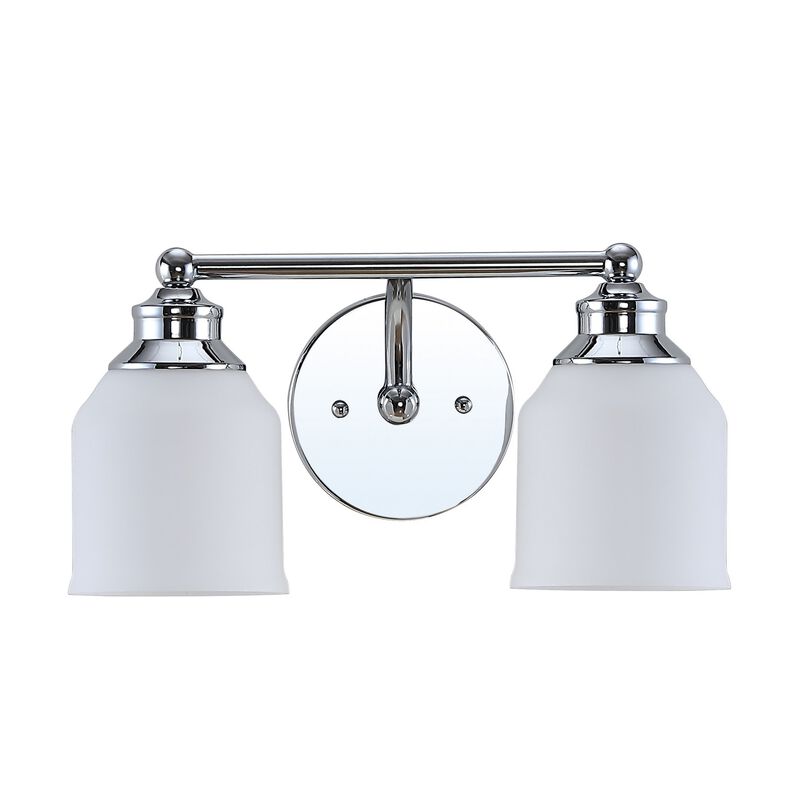 Lydia Iron/Frosted Glass Farmhouse Cottage LED Vanity Light