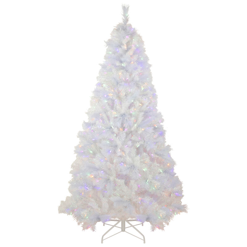7.5' Pre-Lit Seneca White Spruce Artificial Christmas Tree  Dual Function LED Lights
