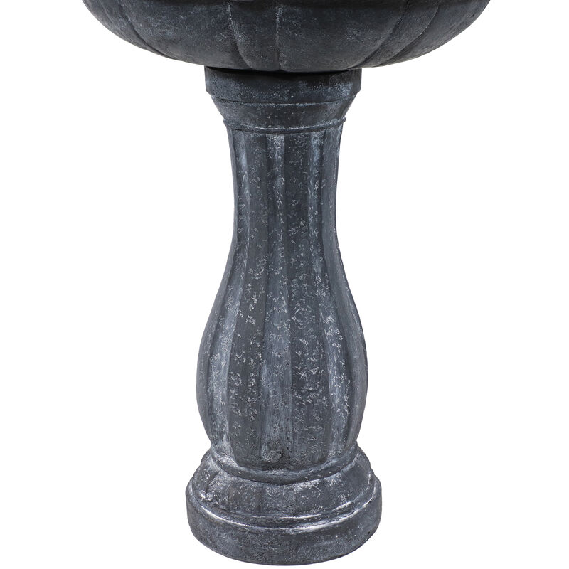 Sunnydaze Arcade Resin Outdoor 2-Tier Solar Fountain with Battery