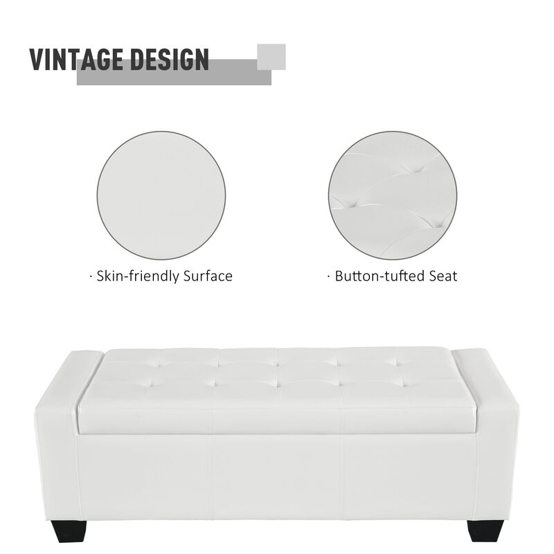 Home Modern Ottoman Storage Bench Seat Footrest Sofa Shoe Faux Leather