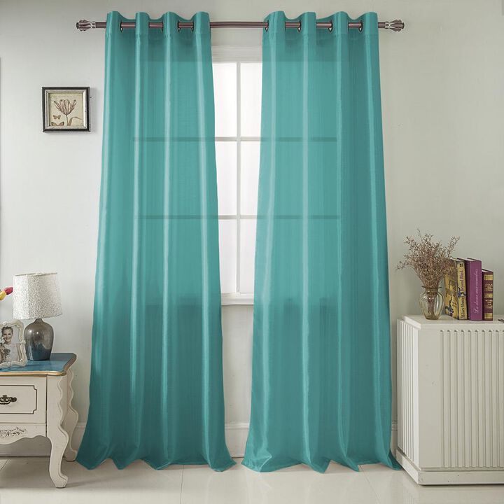 RT Designers Collection Nancy Faux Silk Grommet Curtain Panel
