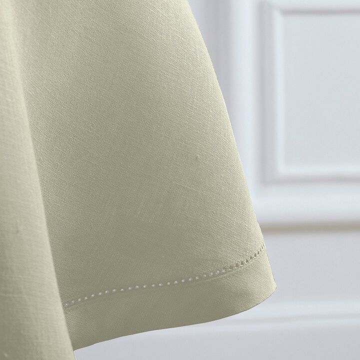Solino Home 100% Pure Linen Round Tablecloth | Sonoma Hemstitch