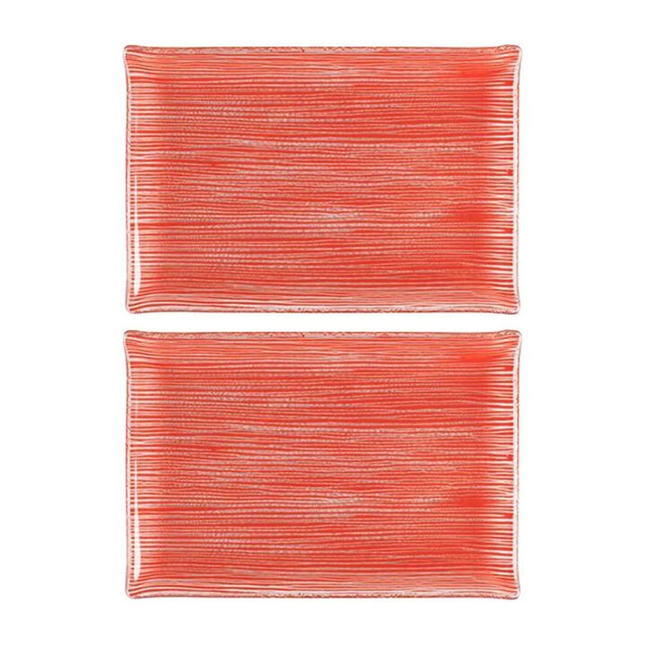 Glass Dinnerware 8.5" x 5.75" Rectangular Glass Plate (Set of 2)
