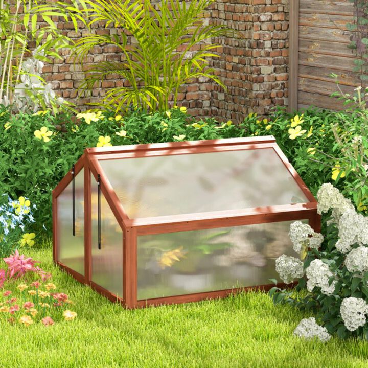 Hivvago Double Box Garden Wooden Greenhouse