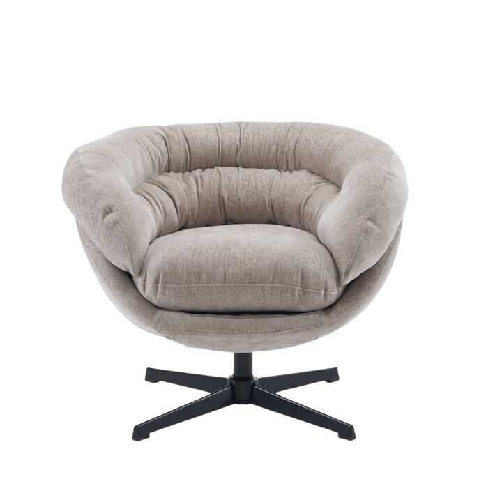 Merax Chenille Upholstered 360° Swivel Accent Chair