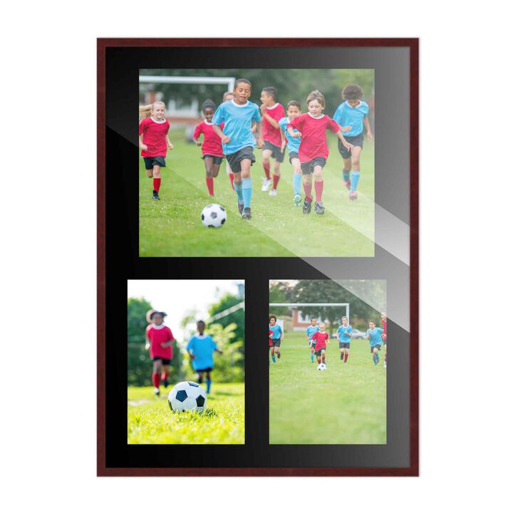 12x17 Wood Collage Frame with a Black Mat for 8x10 & 5x7 Pictures