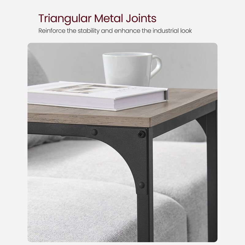 Sofa Side Table with C-Shaped Metal Frame Design