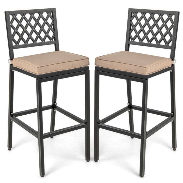 Hivvago Patio Bar Chairs with Detachable Cushion and Footrest