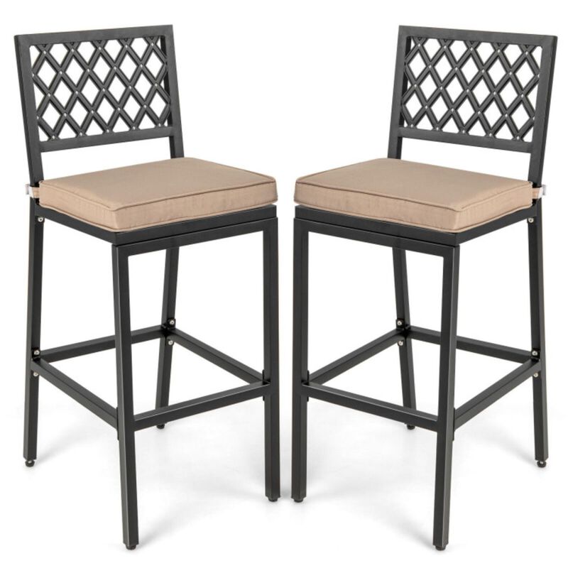 Hivvago Patio Bar Chairs with Detachable Cushion and Footrest