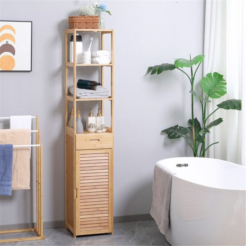 Bathroom Cabinet with Built-in Laundry Basket for Storage and Organization
