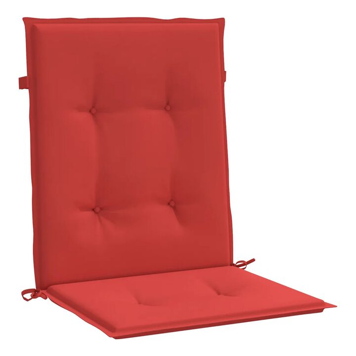 Outdoor Cushion for Chair Set of 6, 20x40 Red Tufted Oxford Fabric - Benzara