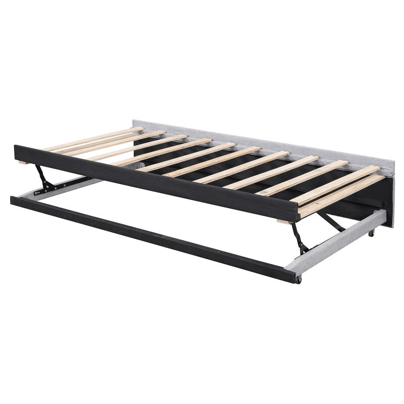 Merax Upholstered L-Shaped Daybed with Pop Up Trundle