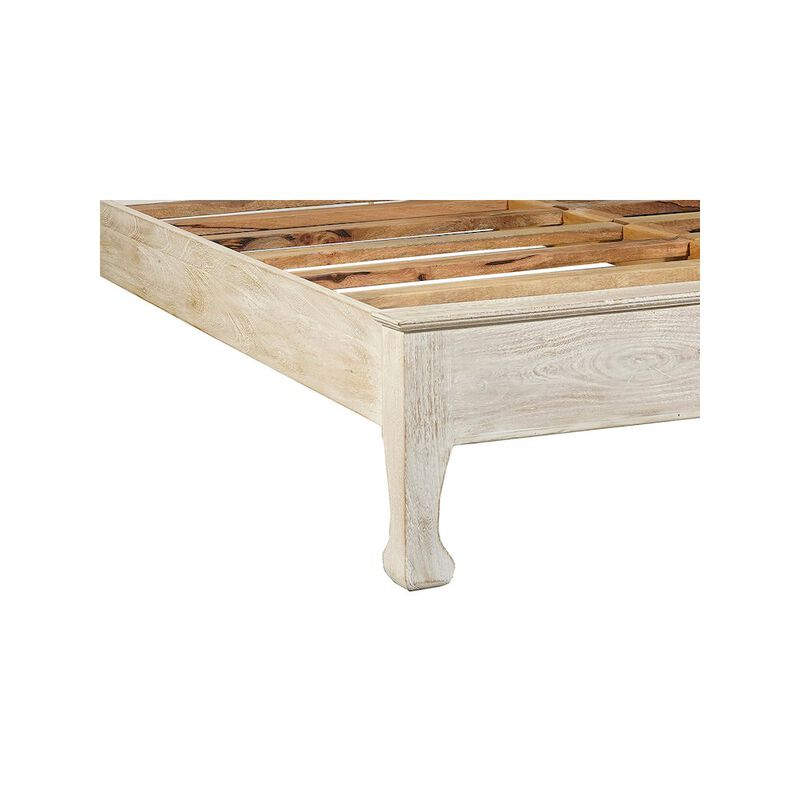 Taran Designs Auden Floral Carved Solid Wood Queen Panel Bed