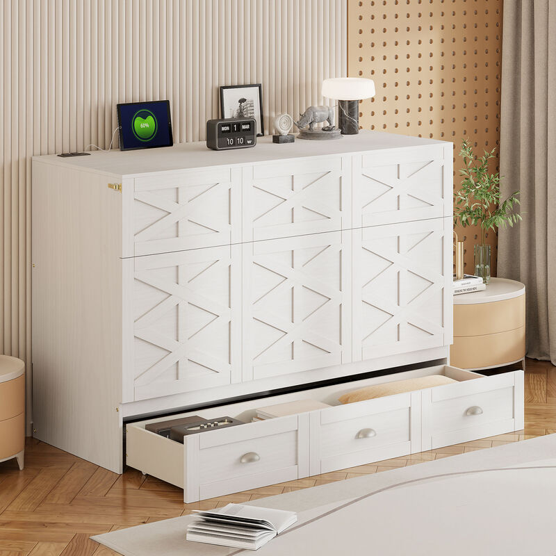 Merax Murphy Bed Cabinet with A Large Drawer