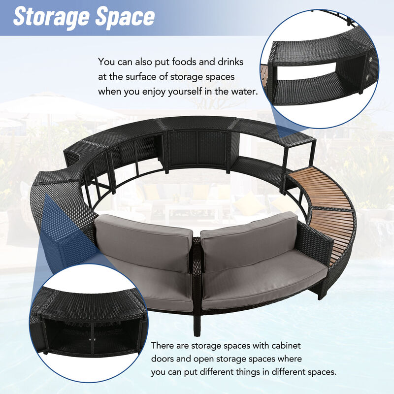 Merax Spa Frame Patio Rattan Sofa Set