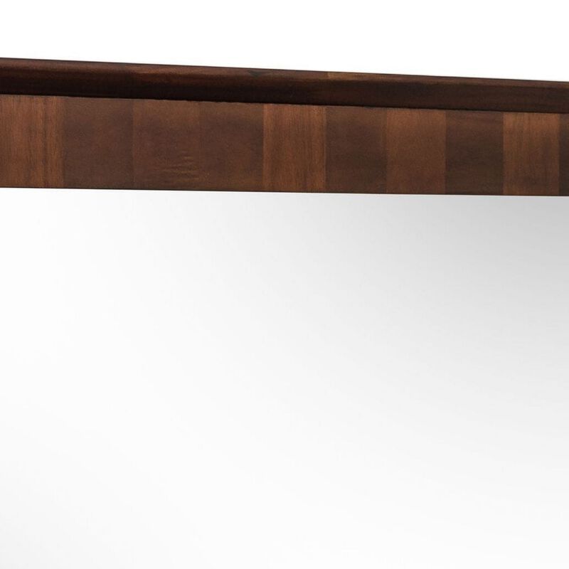 Cid 43 Inch Modern Wall Mirror, Molded Frame, Dark Dual Tone Brown-Benzara