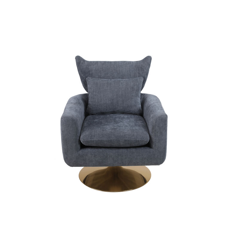 Classic Mid-Century 360-Degree Swivel Accent Chair, Dusty Linen