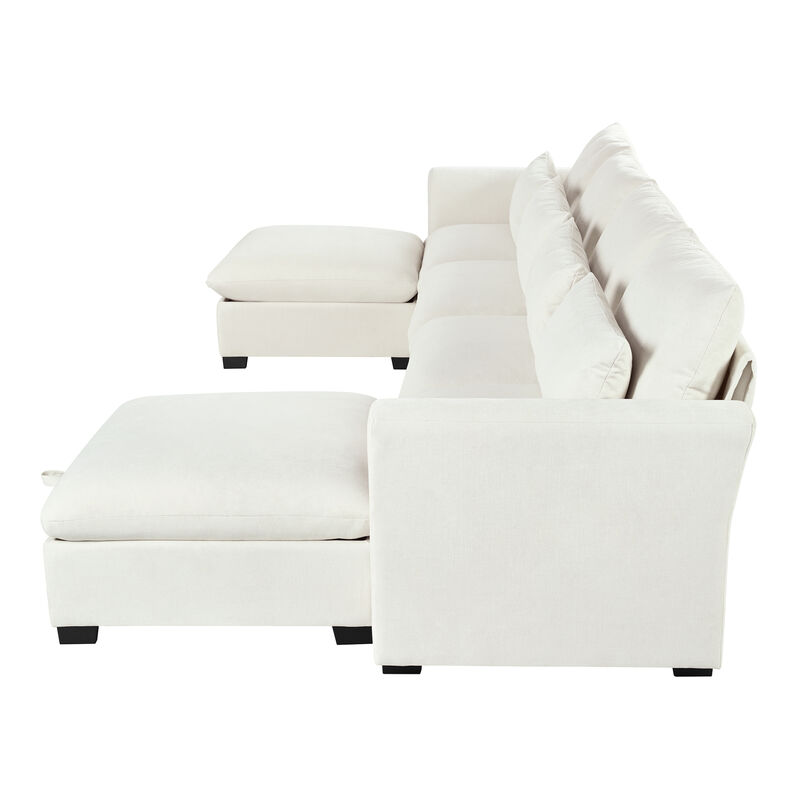 Merax Modular Corner Sofa with 2 Ottomans