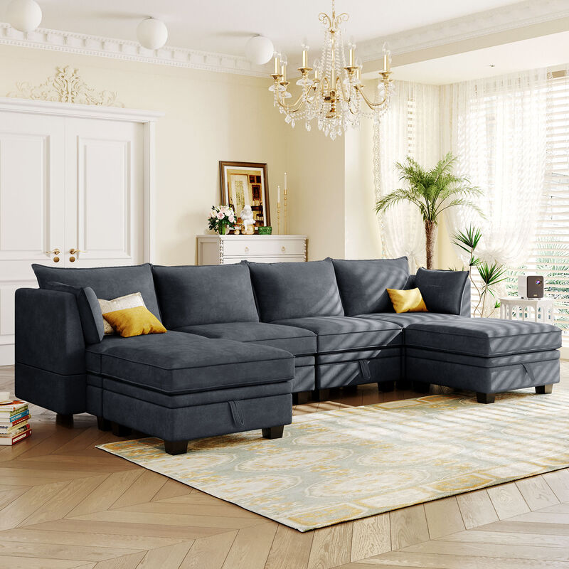Modern Large U-Shape Modular Sectional Sofa