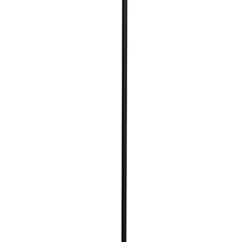 70 Inch Metal 3 Way Torchiere Floor Lamp, Frosted Glass, Black and White-Benzara